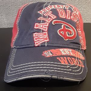 Vintage Walt Disney World Worker's Hat Blue Red Property of 1982